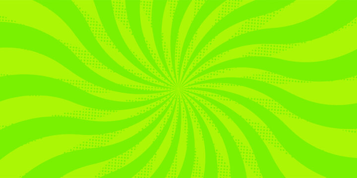 Cute and pop background illustration of concentrated lines with twinkling (yellow green)