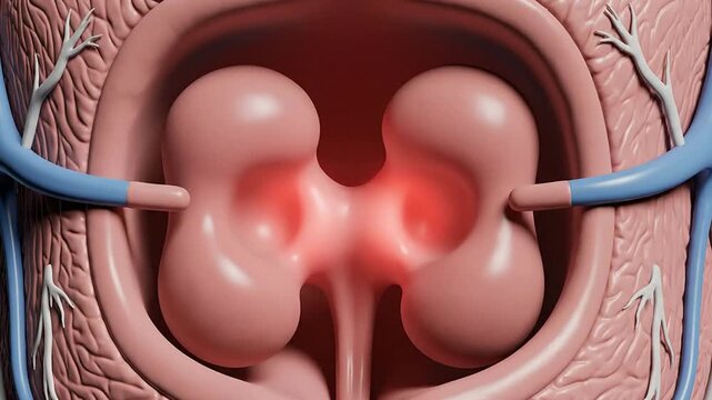 Detailed 3D CGI Illustration of Human Tonsils for Medical Awareness and Health Education Related to Tonsillitis and Throat Health