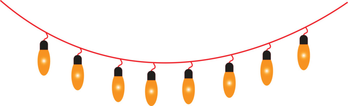 String of orange christmas lights