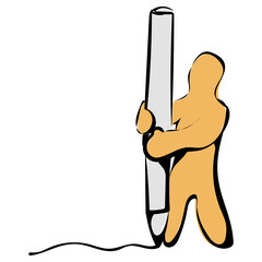 Naklejka premium Figur mit Stift