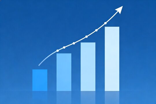 Bar chart with upward trend line