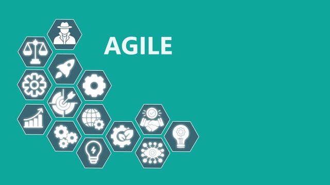 Agile methodology concept with business and hexagonal infographic