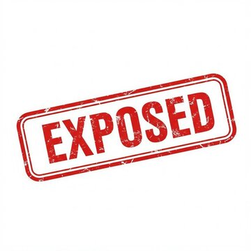 Exposed red stamp distressed texture journalism investigation illustration photo