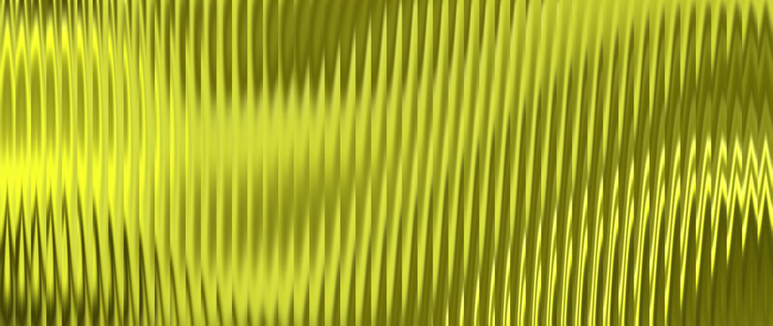 Abstract glossy wide gradient surface in gold and yellow tones with ribbed texture for professional SaaS dashboard header or panoramic site banner.