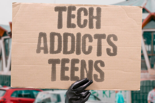 "Tech Addicts Teens" Digital platforms engineer compulsive usage patterns in adolescent brains for engagement. DIGITAL. COMPULSIVE. USAGE. ADOLESCENT. ENGAGEMENT.