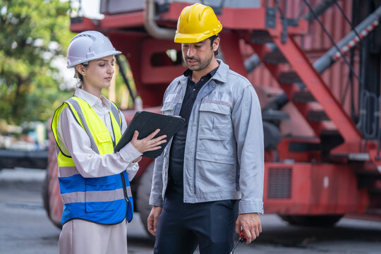 Safety briefing for construction workers job site photography urban environment close-up view workplace safety