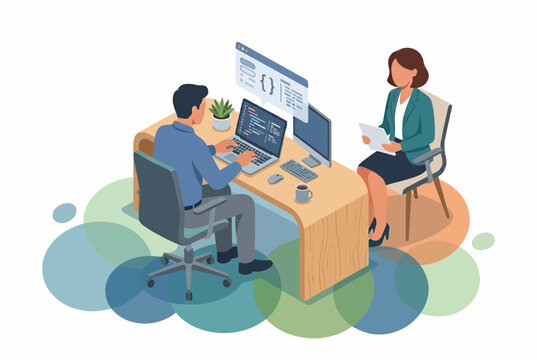 Isometric Job Interview for Software Developer Position