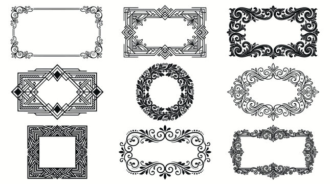 Elegant Decorative Frames Collection: Vintage Ornate Borders for Design