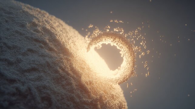 Abstract spherical surface generating light
