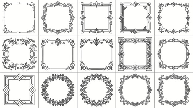 Decorative Vector Frames and Borders - Ornate Flourish Design Elements