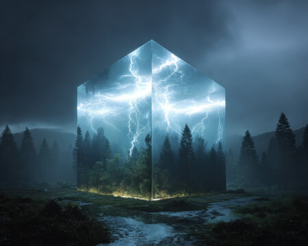 Mystical cube pulses with electric stormlight