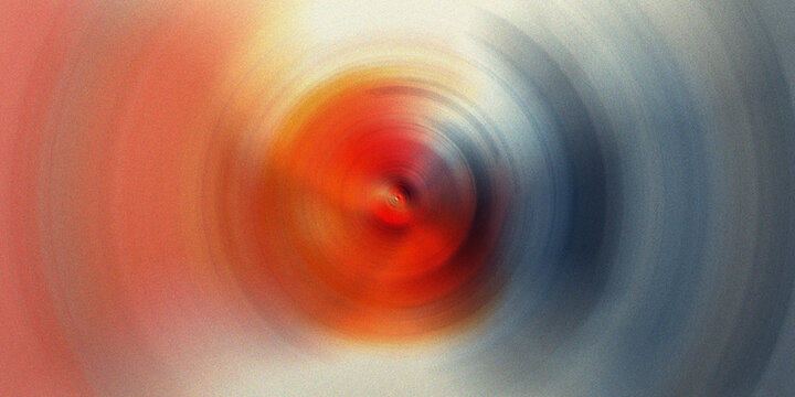 Vibrant radial blur effect with orange red and blue colors abstract vortex background.