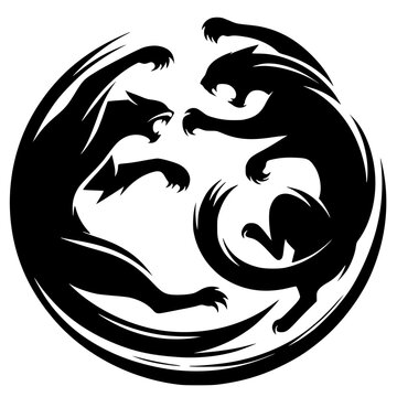 Black phanter fight vector design
