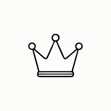 Simple crown icon with three points isolated on white background