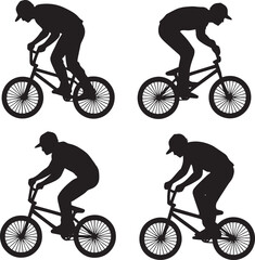 Naklejka premium Bicycle Rider Black Silhouette Pack