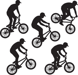 Naklejka premium BMX Rider Silhouette Collection