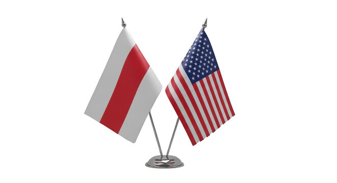 Table flags of belarus and the united states isolated on transparent background
