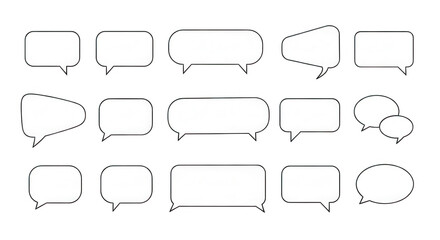 Fototapeta premium Set of speech bubbles, chat boxes, and dialogue balloons isolated on transparent background