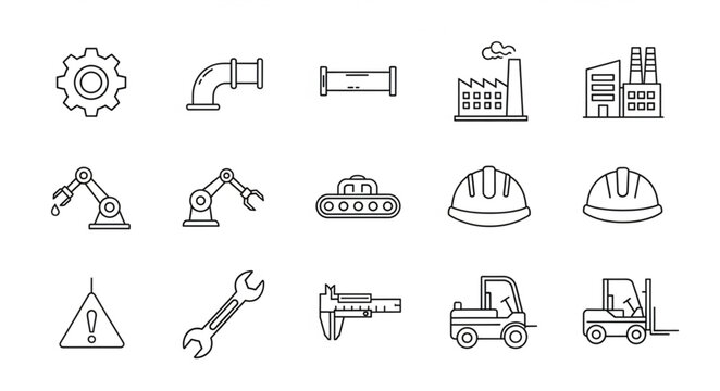 Construction Industry Icons and Symbols.