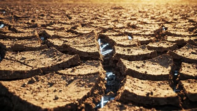 Dry soil cracked earth drought arid land desert ground dry landscape soil texture environmental issue climate change barren land brown soil dry terrain cracked surface nature background outdoor close