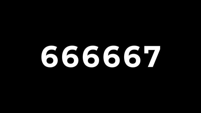 Digit counter from 0 to 800 000	
