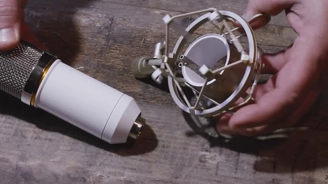 Learn how to use an anti vibration attachment for a studio microphone