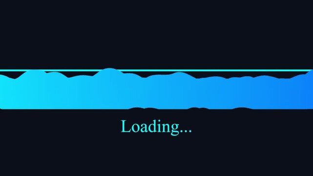 Loading animation, buffering video, blue progress bar, digital loading screen, internet connectivity