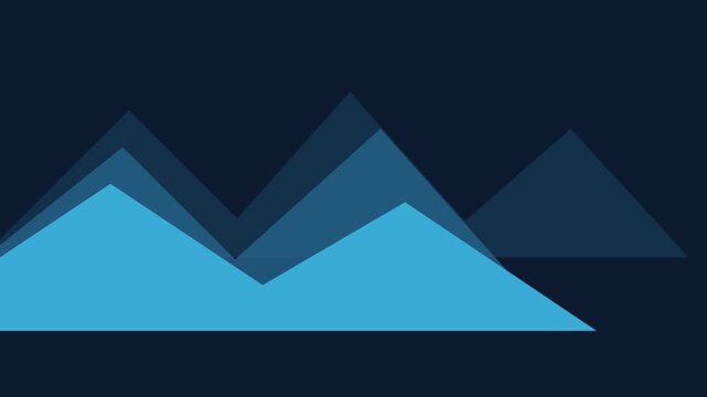 Geometric mountain range, blue shapes, abstract landscape, modern design elements