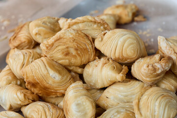 Fototapeta premium Curry Puff stuffed with soybean in plate