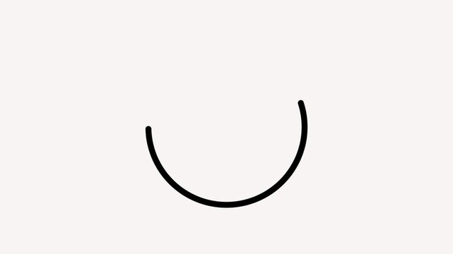 A minimalist 4k animation showing a black continuous line drawing a circular arrow on a clean white background, ideal for reload or cycle concepts.