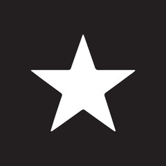 Obraz premium White Five-Pointed Star Isolated on Black Background with Clean Design