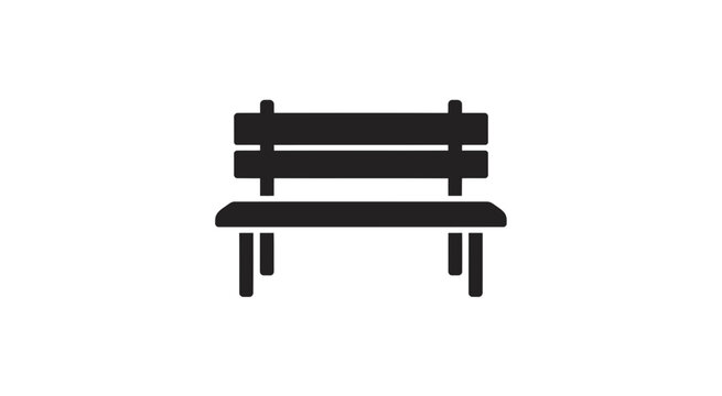 Simple black bench icon