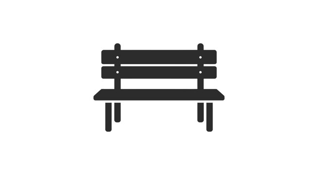 Simple black bench icon