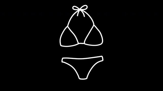 Summer vacation hand-drawn white line icon set with alpha channel