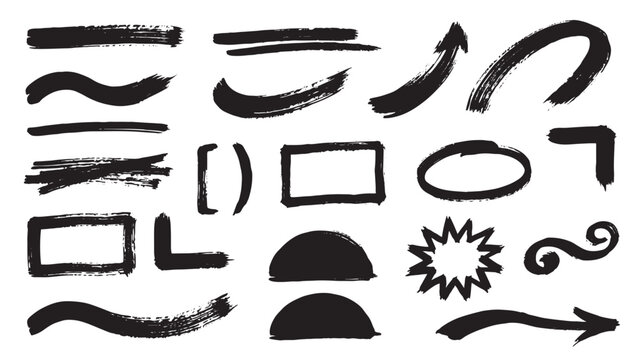 Hand drawn abstract circles and emphasis marks for educational material design and student note taking to highlight important concepts and improve information retention through visual memory