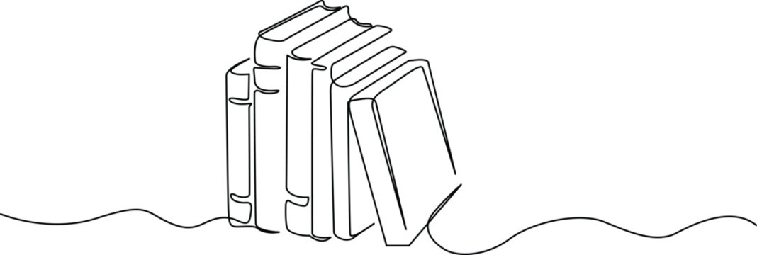 Stack of books falling over on wavy ground Vector