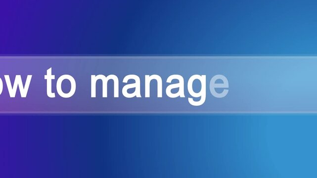 Search bar animation "How to manage time better". Artificial intelligence question interface