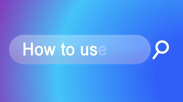 Search query "How to use AI" typing animation in minimal search bar interface