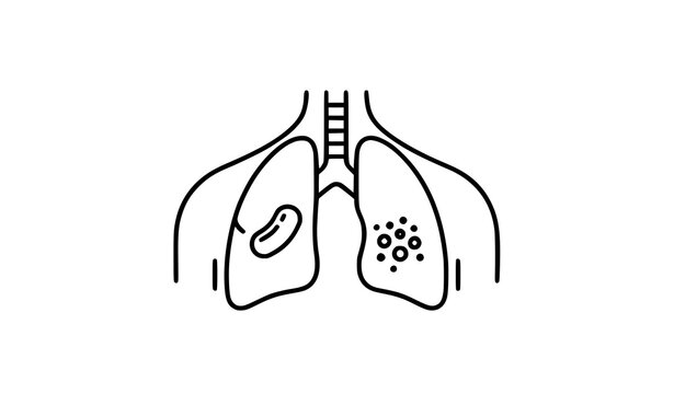 Tuberculosis lung line icon vector