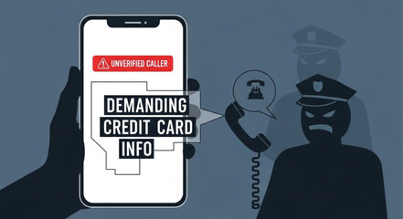 Hand holding phone with scam message. © Bahlil