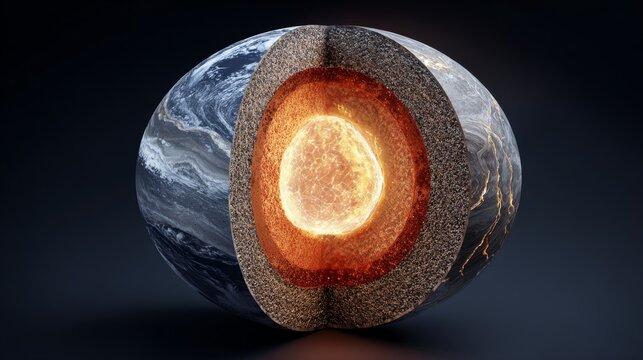  Earth&rsquo;s Inner Secrets Unveiled: Cross-Section Reveals Core, Mantle, and Crust in Stunning Detail &mdash; Geological Wonder Visualized