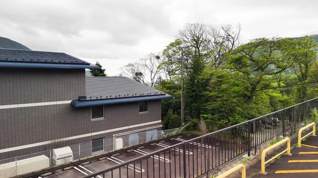 Aerial view of Gora Hakone Japan with mountains, hot springs and nature landscape