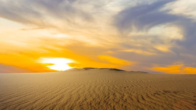 hor summer sandy desert landscape time lapse scene