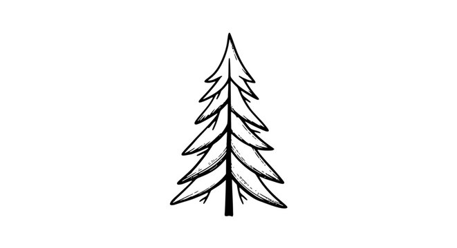 Majestic Green Pine Tree in a Serene Coniferous Forest Landscape