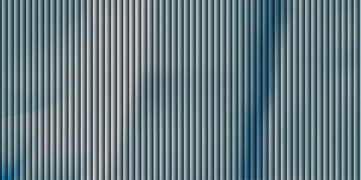 Abstract ribbed fluted blurred light blue gradient background web header website texture. Blue digital clean soft effect pattern. Glitch Texture. Glass blurred neon backdrop wallpaper
