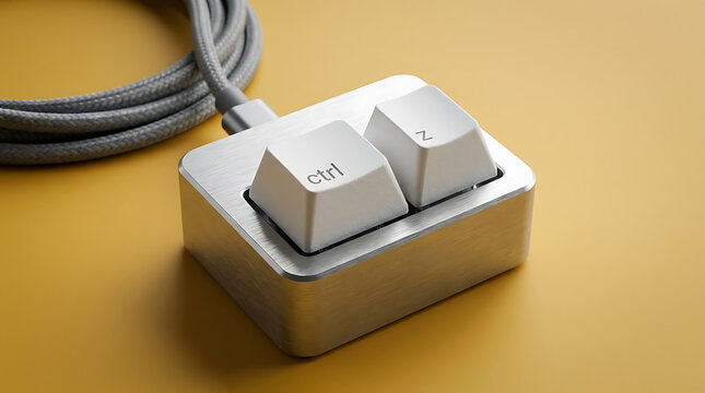 Custom keyboard with control and z keys, metal wired keyboard controller