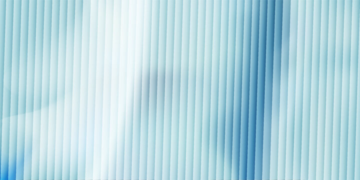Abstract ribbed fluted blurred light blue gradient background web header website texture. Blue digital clean soft effect pattern. Glitch Texture. Glass blurred neon backdrop wallpaper