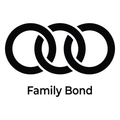 Obraz premium Linked rings icon symbol of family bond and connection high-quality