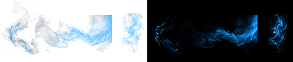 Luminous blue smoke wisps and energy trails for digital compositions. © Ontime Rahela