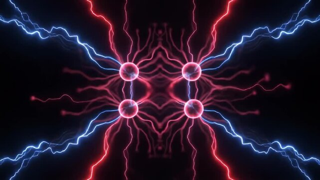 Vibrant neon electric lightning illustration.